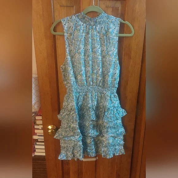 Rachel Parcell Halter Ruffle Micro Floral Mini Dress - Picture 6 of 12